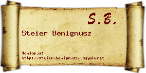 Steier Benignusz névjegykártya